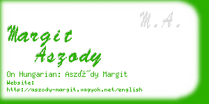 margit aszody business card